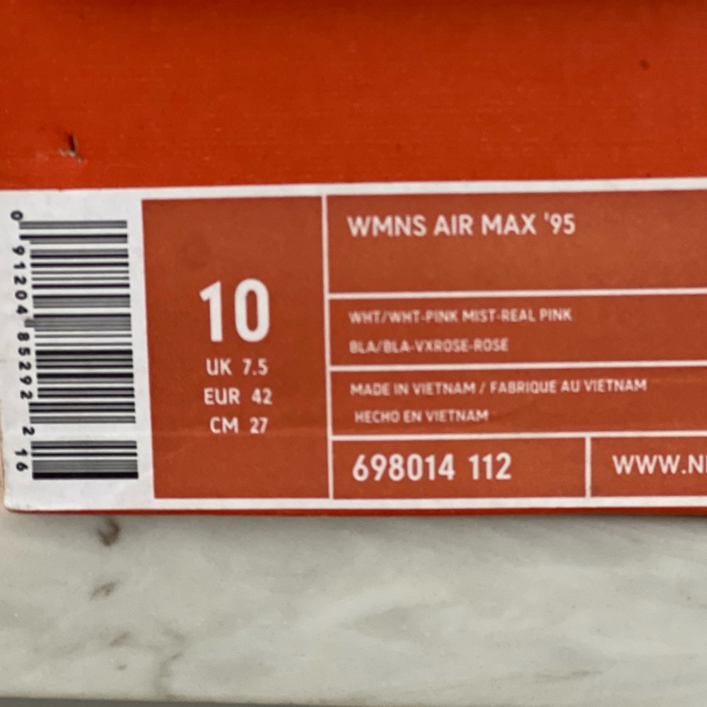 Vintage Rare Nike Air Max 95 Pink Mist Womens US Size 10 with Nike box - Picture 4 of 5